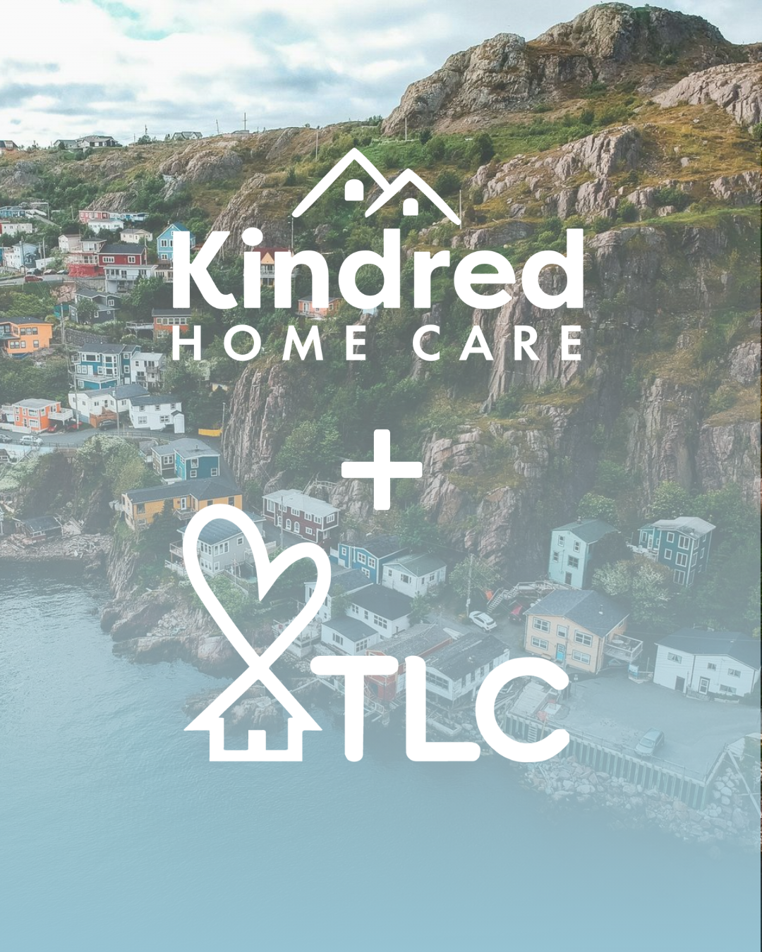 Newfoundland Coastline with Kindred & TLC Logos